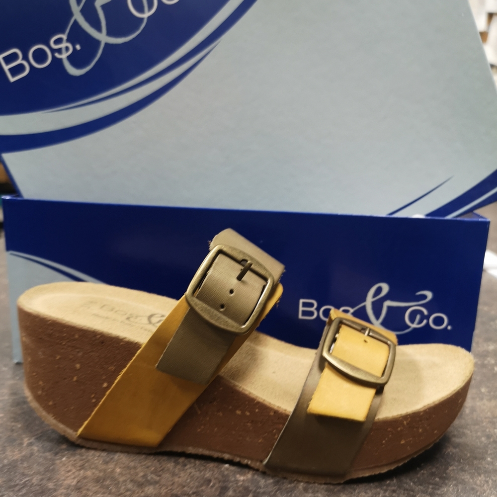 **Brand New** Bos. & Co. Two-Tone Wedge Sandals